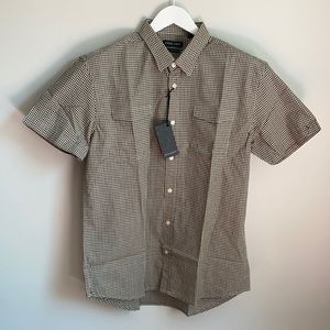 NWT green brown quality short sleeve shirt